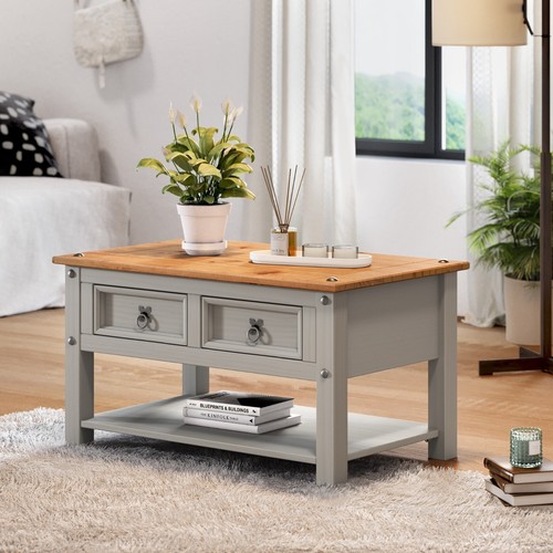 Corona coffee table grey wax - grey,