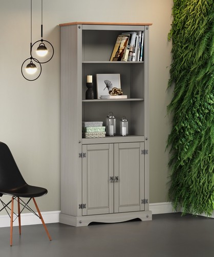 Corona bookcase grey - bookcase, wax