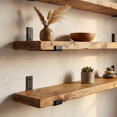 Reclaimed scaffold board shelf - reclaimed,