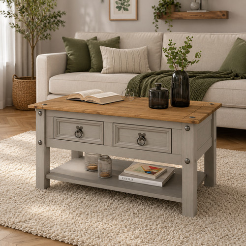 Corona coffee table grey - wax, 2