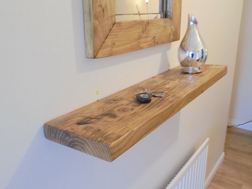 Waxed floating shelf rustic - shelf,