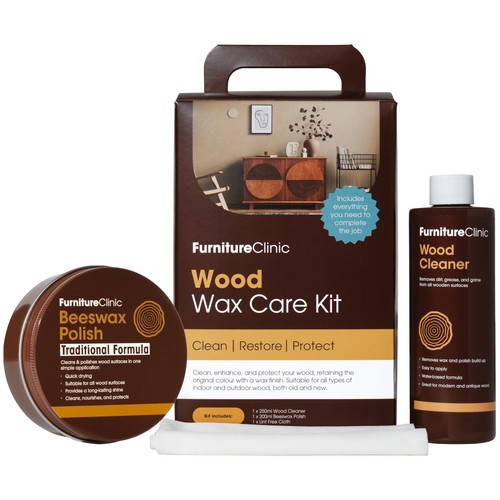 Wood wax kit use - kit, clean